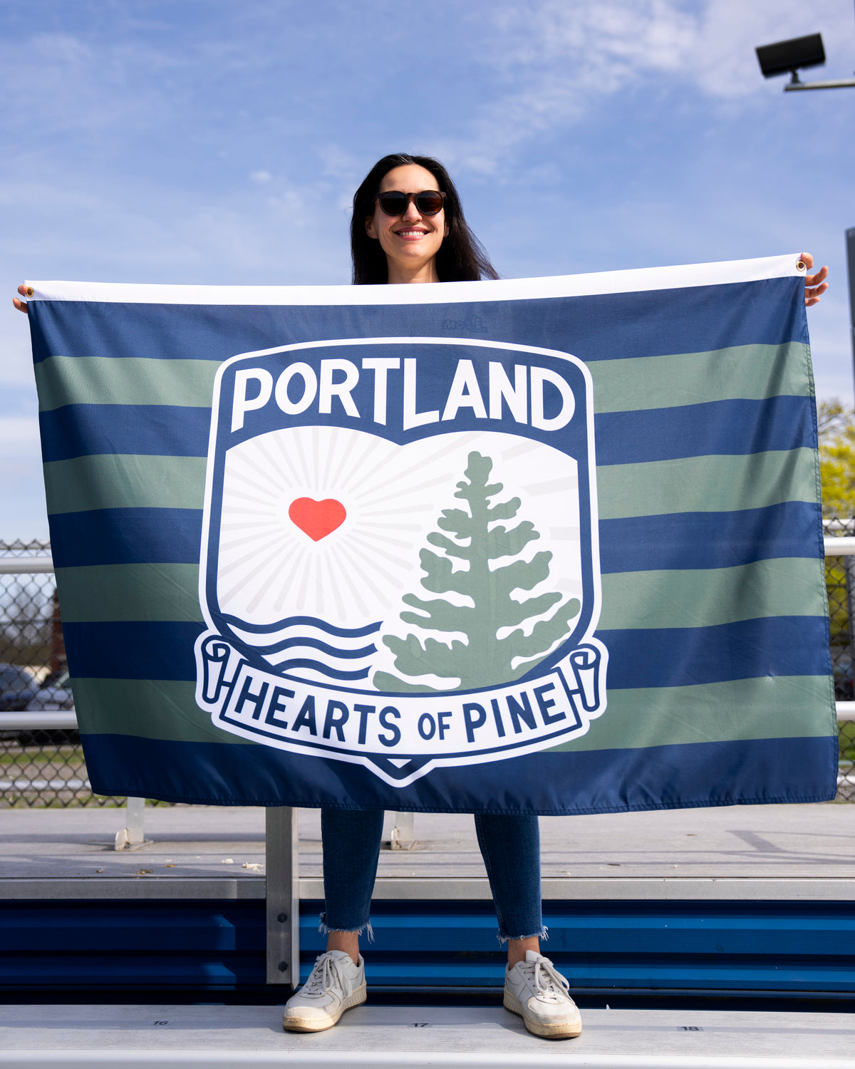 Hearts Team Flag (Double Sided)