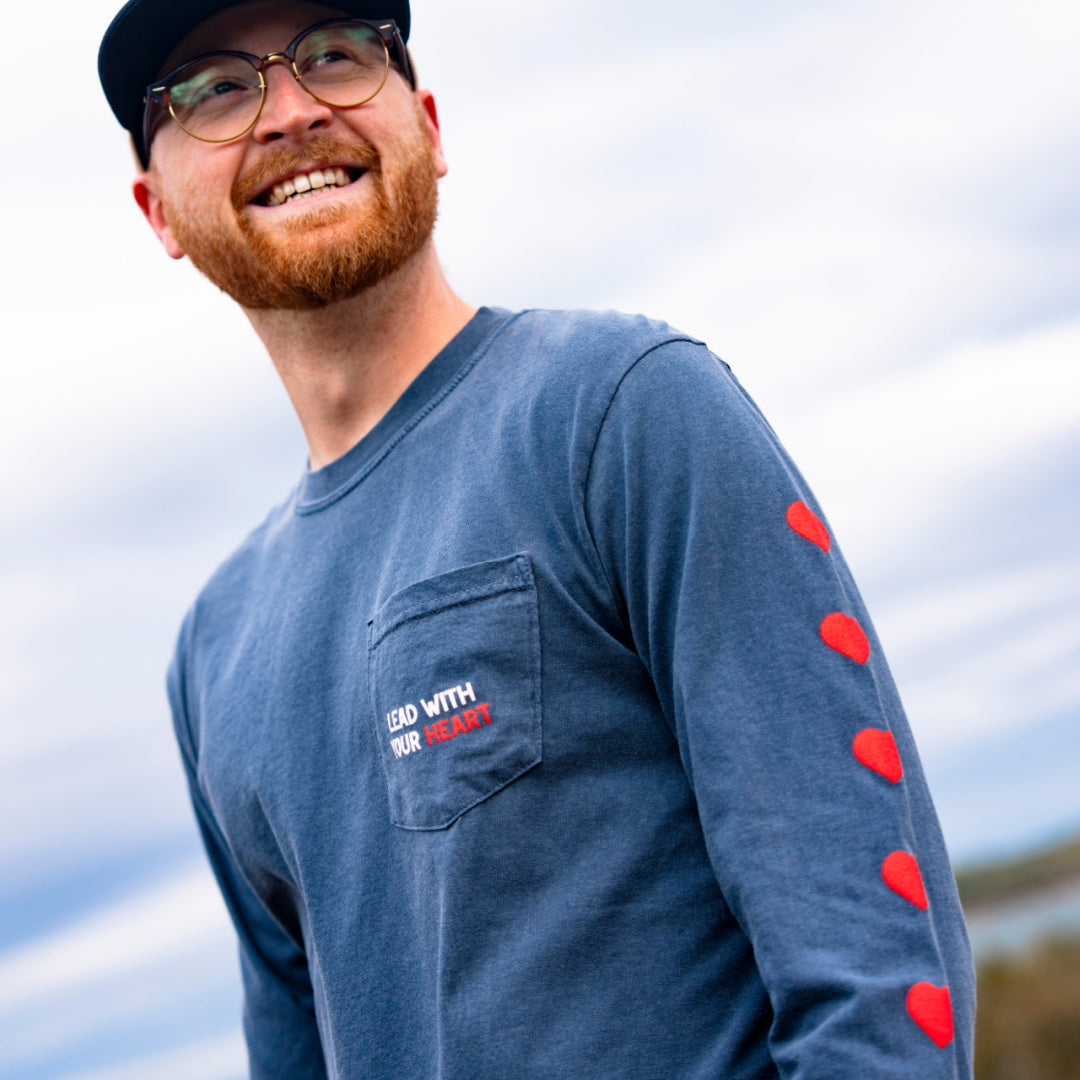 Long Sleeve Lead with Your Heart Pocket T-Shirt