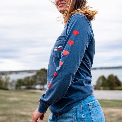 Long Sleeve Lead with Your Heart Pocket T-Shirt