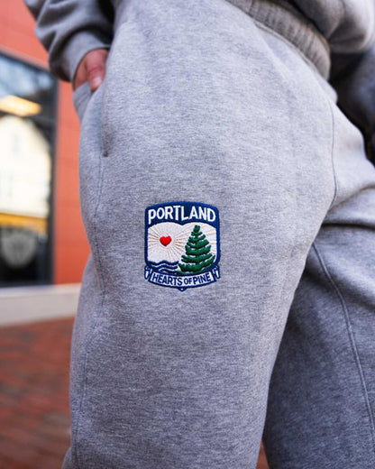 Hearts Embroidered Crest Sweatpants
